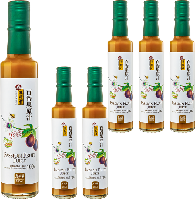 陳稼莊 百香果原汁 無加糖, 250ml, 6瓶