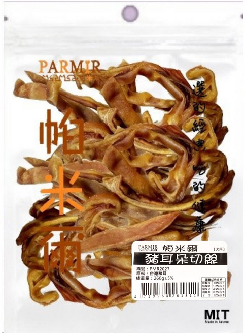 PARMIR 帕米爾 公司貨 豬耳朵切絲 犬用零食, 豬耳朵, 1包