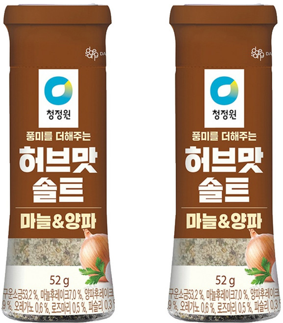 清淨園 草本味海鹽 大蒜 + 洋蔥, 52g, 2瓶