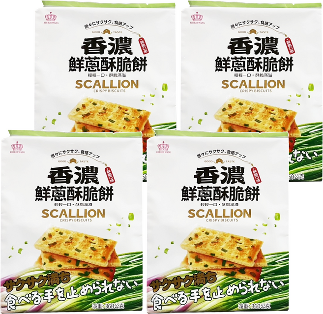 日日旺 香濃鮮蔥酥脆餅, 4包, 360g