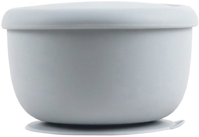 SiliPot 鉑金矽膠吸盤碗, 冷灰, 1個