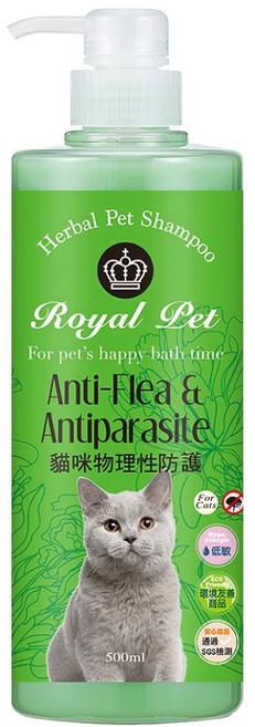 Royal Pet 皇家寵物 貓咪物理性防護草本沐浴精華乳, 500ml, 1入, 1瓶