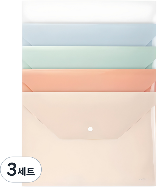 deLi 得力 粉彩按扣信封文件夾組, A4, 15個
