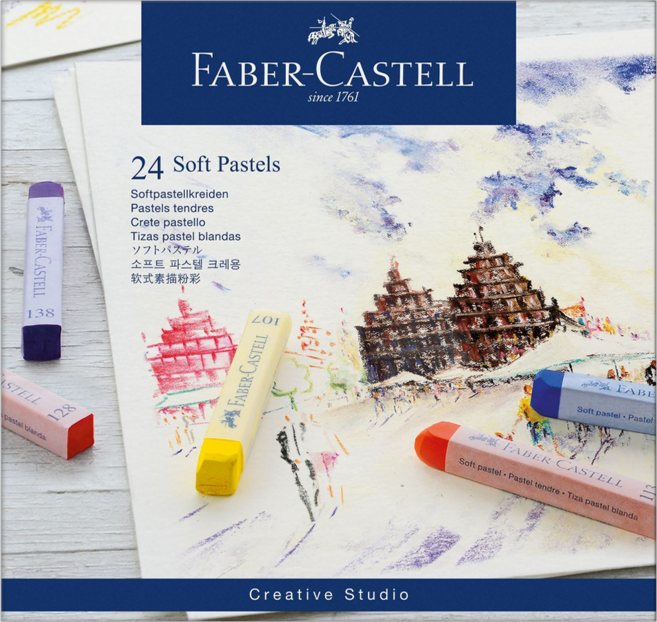 FABER-CASTELL 輝柏 創意工坊軟性粉彩條, 24色, 1盒