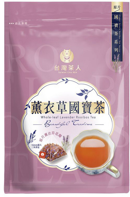 台灣茶人 南非紅國寶茶 原片薰衣草, 2.2g, 10包, 1袋