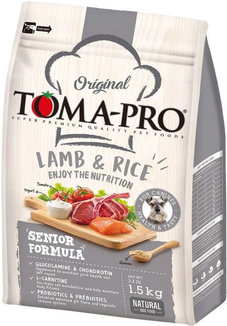 TOMA-PRO 優格 高齡犬 乾飼料, 羊肉 + 米, 1.5kg, 1袋
