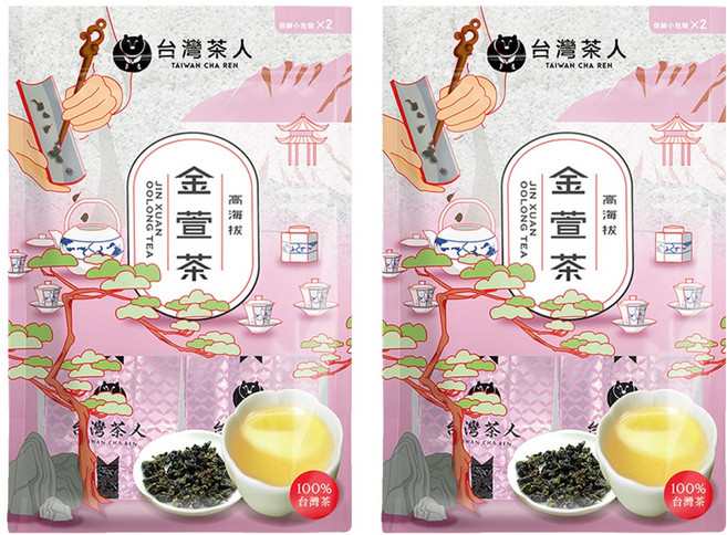 台灣茶人 100%台灣茶 高海拔金萱茶, 50g, 2包, 2袋