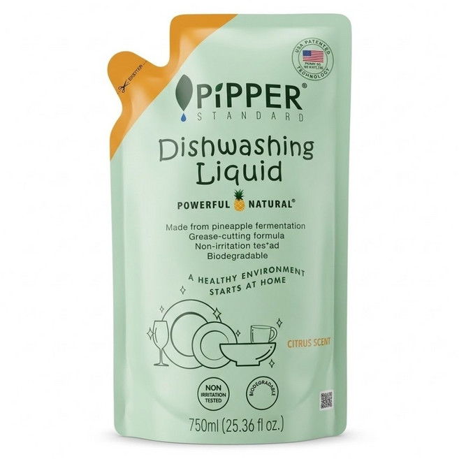 PiPPER STANDARD 沛柏 鳳梨酵素洗碗精 補充包, 750ml, 1包