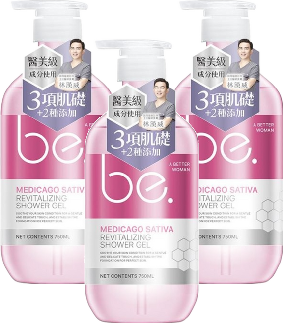 be. 碧映 光采賦活沐浴露, 750ml, 3瓶