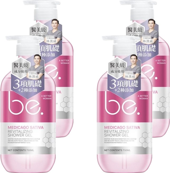 be. 碧映 光采賦活沐浴露, 750ml, 4瓶