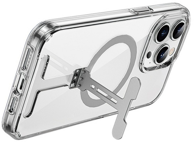 Wiwu 太空系列 智慧型手機 磁吸支架 手機殼 iPhone 15 MagSafe Compatible 防摔 防指紋 鏡頭加高 透明 TPU+PC+鋁合金 抗泛黃保固12個月
