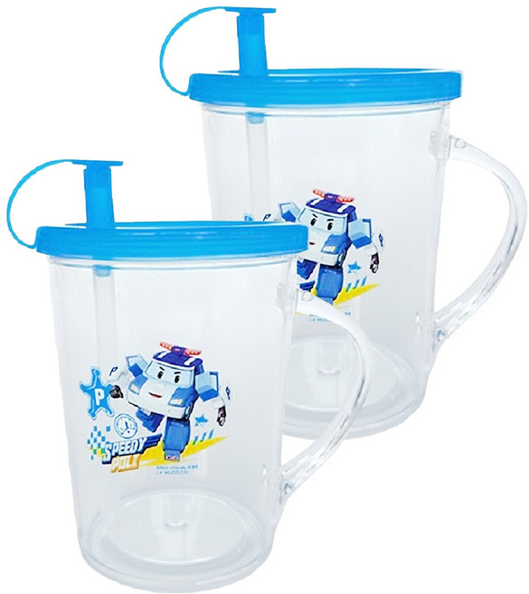 ROBOCAR POLI 波力 單耳吸杯 250ml, 藍色, 2個