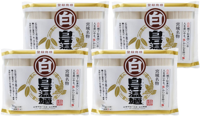 白石興產 溫麵 3包, 300g, 4袋