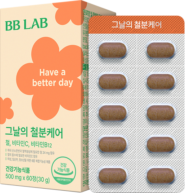 BB LAB 科研 日常鐵質維他命C&B補充錠, 60顆, 1盒