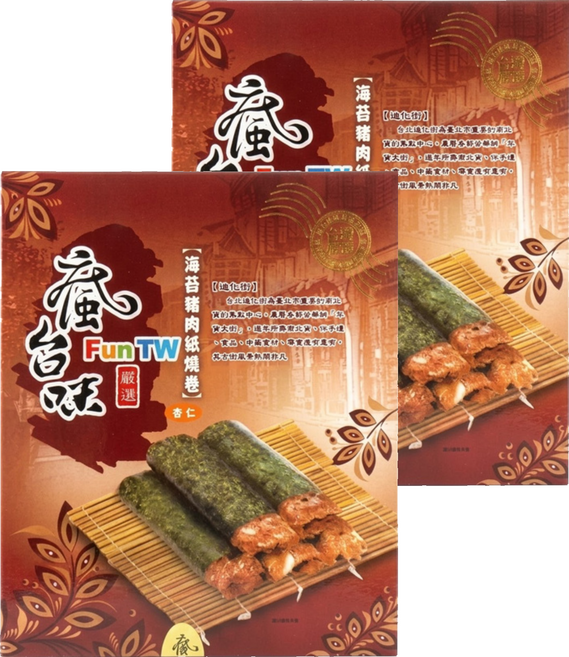 瘋台味 海苔豬肉紙燒卷 杏仁, 60g, 2盒