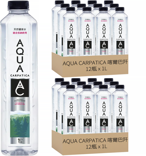 AQUA CARPATICA 喀爾巴阡 天然礦泉水, 1L, 24瓶