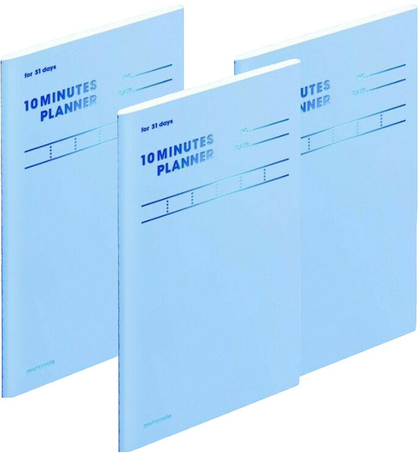 motemote 31天10分鐘讀書法計畫本, 3本, 寧靜藍色