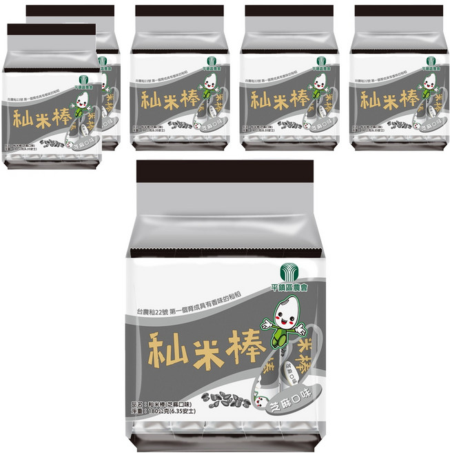 平鎮區農會 秈米棒 芝麻口味, 180g, 6袋