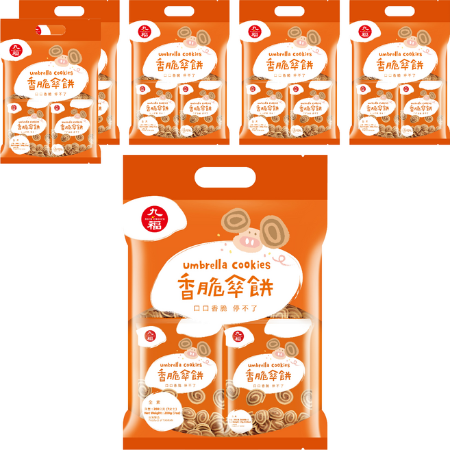 九福 香脆傘餅 全素, 200g, 6袋