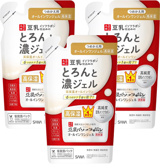 SANA 莎娜 保濕霜 高保濕 補充包, 100g, 3包