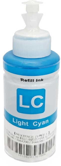 NEXTPAGE 台灣榮工 L800 Dye Ink 相容可填充染料墨水瓶 適用於 EPSON印表機 100ml, 淺藍色, 1瓶