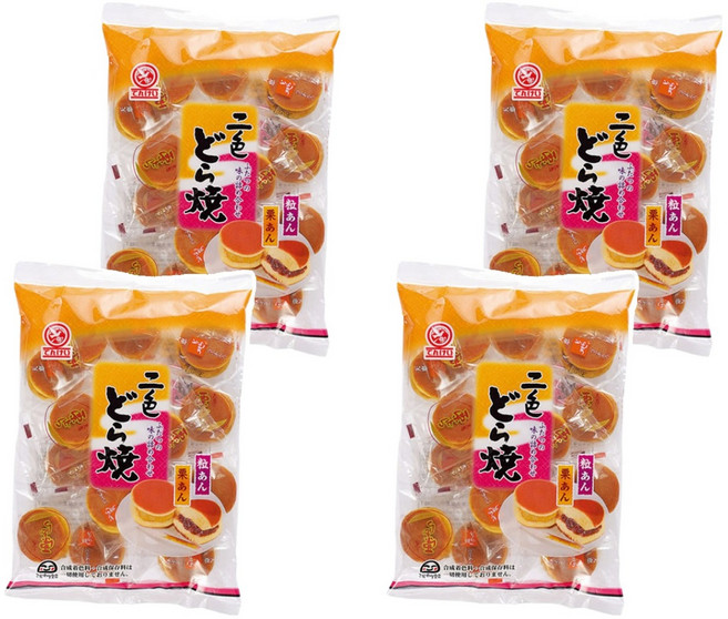 綜合二色銅鑼燒 栗子口味+紅豆口味, 220g, 4袋