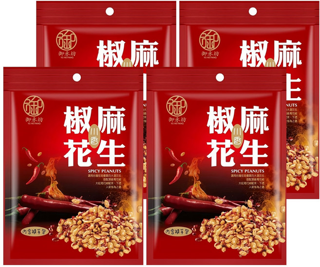 御禾坊 川香椒麻花生 120g, 4包