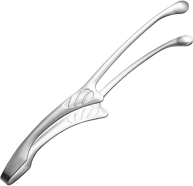 站立式燒烤夾 304 不鏽鋼 19cm, 銀色, 1支