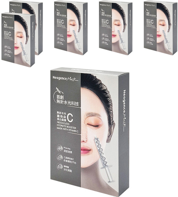 Neogence 霓淨思 無針水光維他命C美白面膜, 5片, 6盒