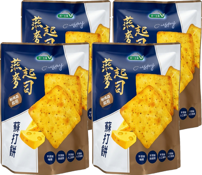 統一生機 燕麥起司蘇打餅 7入, 108g, 4袋