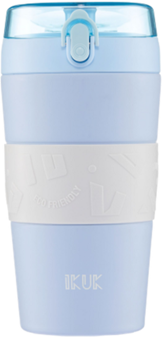 IKUK 艾可 台灣公司貨 保溫Q彈杯, 北歐藍, 600ml, 1個