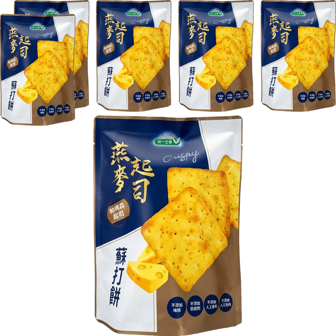 統一生機 燕麥起司蘇打餅 7入, 108g, 6袋