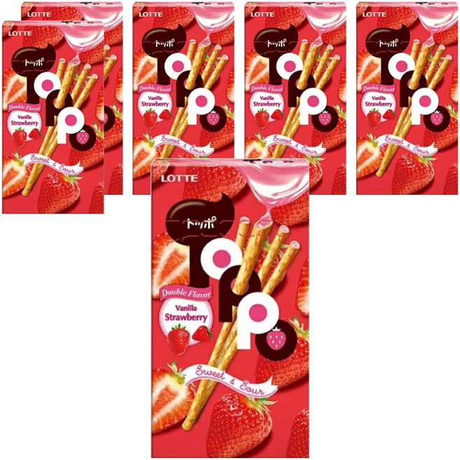 Toppo 夾心棒 香草草莓口味, 40g, 6盒