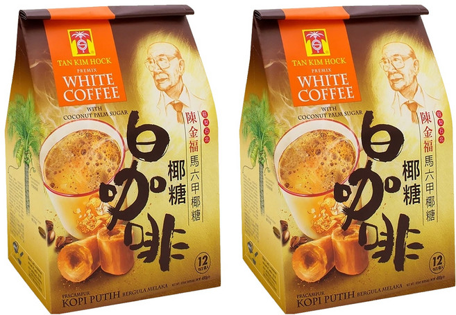 TAN KIM HOCK 陳金福 南洋風味馬六甲椰糖白咖啡 三合一, 40g, 12包, 2袋