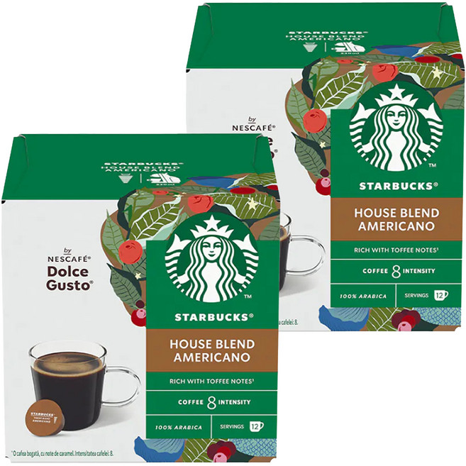 STARBUCKS 星巴克 家常美式咖啡膠囊, 8.5g, 12顆, 2盒