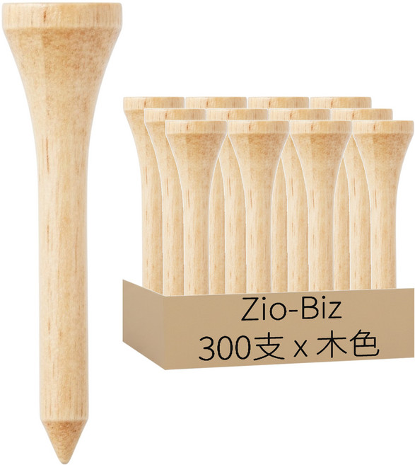 ZiO-BiZ 木質高爾夫球短梯 300支, 1袋, 木色
