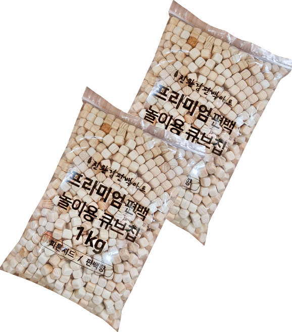 HINOKI ART 扁柏方塊粒 觸感玩具 12~13mm 1kg, 單色, 2個