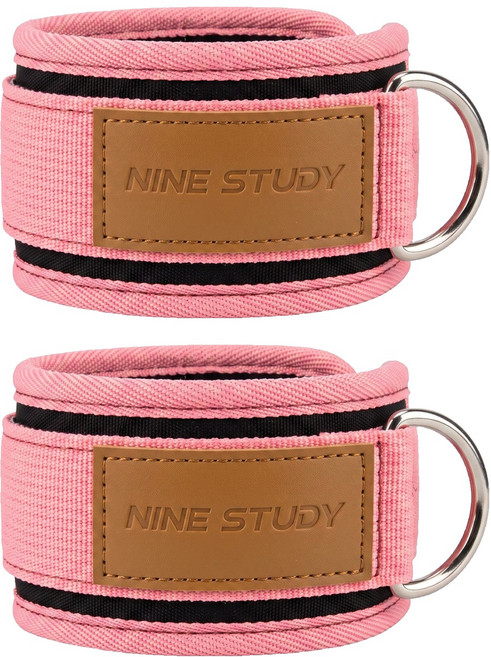 NINE STUDY 加厚支撐透氣健身腳踝扣2入組 150g, 2個, 粉色