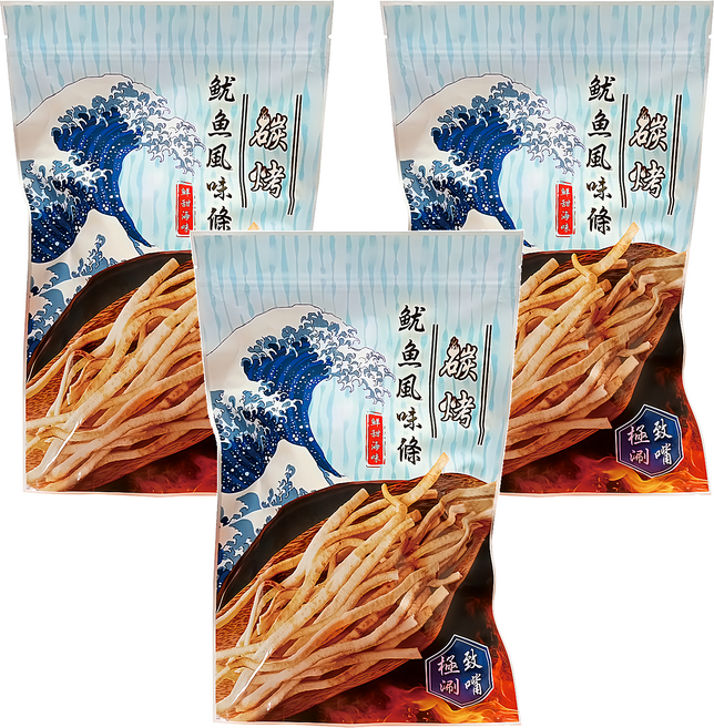 臻御行 碳烤魷魚風味條, 200g, 3個