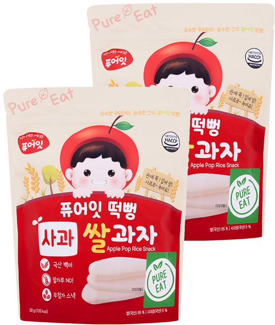 Pure Eat 幼兒米餅, 蘋果, 30g, 2包