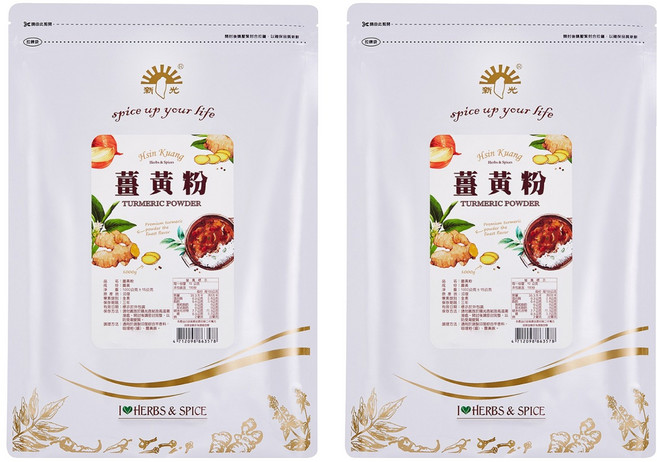 新光洋菜 薑黃粉, 1kg, 2包