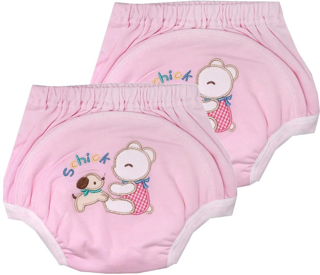 SCHICK 舒適 嬰幼兒學步內褲型尿褲, 兔子粉, 2件