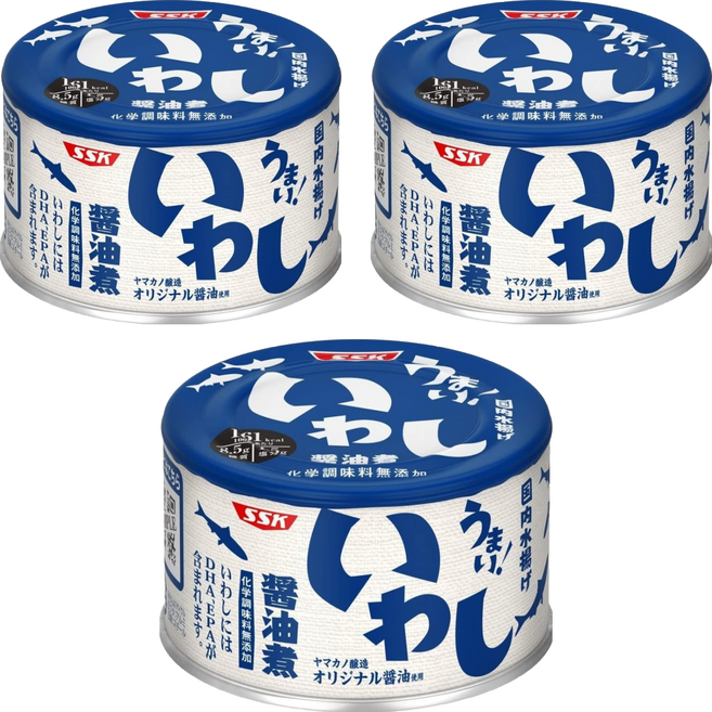 SSK 清水食品 清水醬油沙丁魚罐, 150g, 3罐