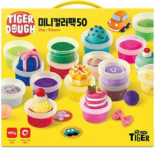 MY LITTLE TIGER 老虎黏土迷你50色組, 1組, 原色組合, 28g