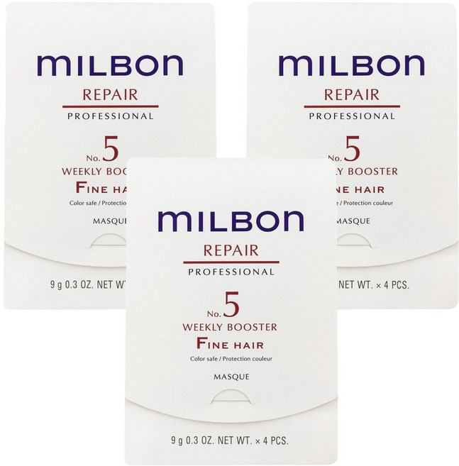 mILBOn 護髮系列 潤活護髮No.5 一般粗硬髮 4個, 3組, 36g