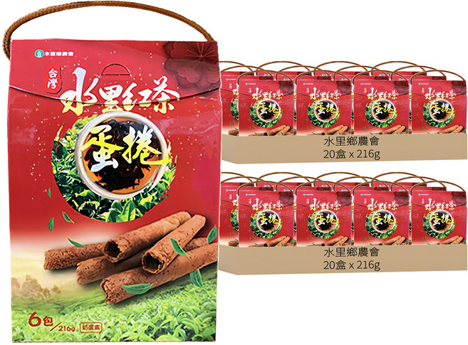 水里鄉農會 水里紅茶蛋捲 6包, 216g, 40盒