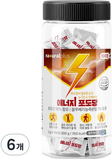 naturalplus 能量葡萄糖糖果, 6個, 100錠