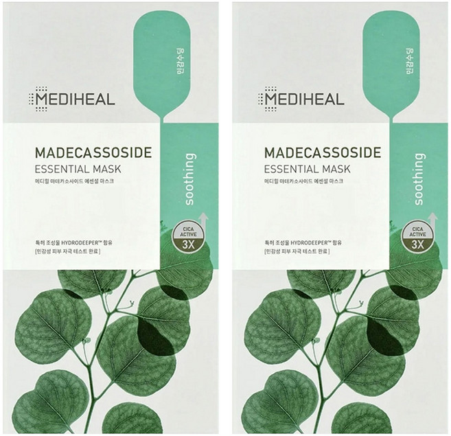 MEDIHEAL 美迪惠爾 官方直營 積雪草舒緩護理導入精華面膜, 10片, 2盒