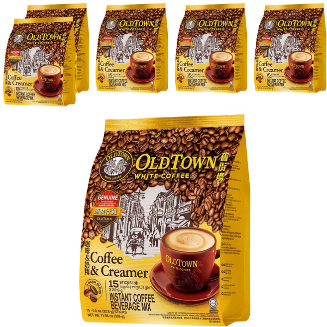 OLDTOWN WHITE COFFEE 舊街場白咖啡 咖啡&奶精 即溶咖啡飲品, 25g, 15條, 6袋