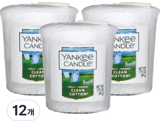 YANKee CANDLe 許願蠟燭, 潔淨棉, 49g, 12個